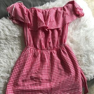LF Red Gingham Romper